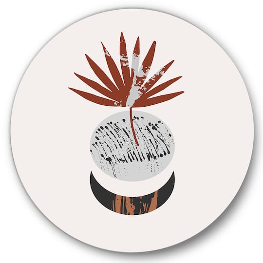 Designart - Moon and Sun Shapes In Retro Terracotta Tones II